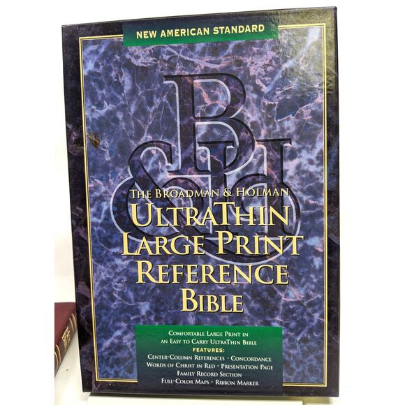 Broadman & Holman UltraThin Large Print Burgundy Bonded Leather Bible - PLZ READ - Picture 2 of 10